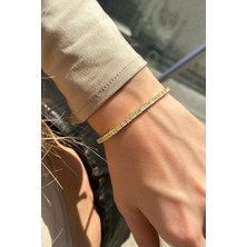 Spossy Silver Jewelry 3mm  A+ Kalite  Baget Taşlı Su Yolu Bileklik