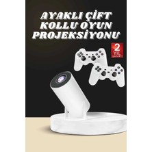 Tuncel Store Projeksiyon Cihazı Video Oyun Konsolu Projektör Taşınabilir Ayaklı Çift Kollu 4K Çözünürlüklü