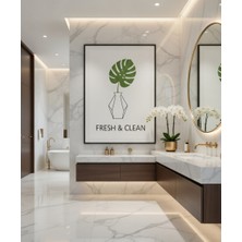 Safir Design Modern Banyo ve Spa Dekoru Siyah Çerçeveli Tablo