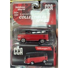 Cca Collectibles Series Volksvagen T1 Kırmızı-Siyah 1/64 Model Araba