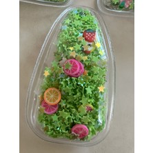 Ekinoksen Şeffaf 4lü Içi Meyve ve Yıldızlı Parıldayan Hareketli Saç Tokası