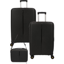 Ççs 5224 Orta+Kabin+Makyaj 3'lü Travel Valiz Seti