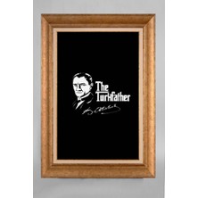 Giyense Altın Varaklı Çerçeveli Paspartulu Atatürk Tablo AA1194