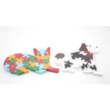 Akıllı Durak Ahşap Kedi - Köpek Yapboz