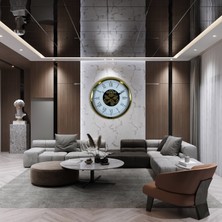 Akıllı Durak Luxury Gold 60 cm Çarklı Duvar Saati