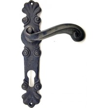 Tuncel Store Antika Tarz Dekoratif Pirinç Okyanus Yale Kapı Kolu - 230X46 Mm, Oksit