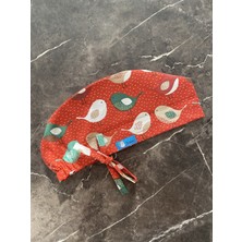 Kuşlu Kırmızı Cerrahi Bone (Ithal Kumaş)