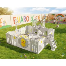Evaro Modern Tasarım Katlanabilir Koruyucu Plastik Çit Kapalı Oyun Alanı Güvenli ve Eğlenceli Bir Dünya! 200x200 cm