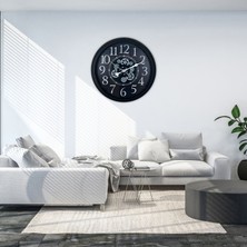 Akıllı Durak Heritage Black 60 cm Çarklı Duvar Saati