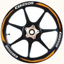 Mrt Teknik Yeni Özel  Motosiklet Jant Şeridi CB250R Uyumlu Beyaz-Turuncu Sağ-Sol/ön-Arka