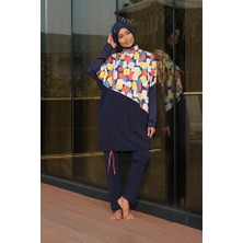 Tesmay Sporcu Likra Hızlı Kuruyan Kumaş Omuzdan Fermuarlı Tam Tesettür Kadın Mayo 3051