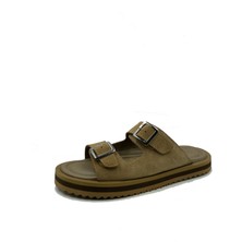 Erkek Hakiki Deri Çift Toka Ayarlanabilir Eva Günlük Terlik