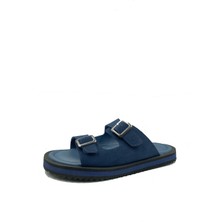 Erkek Hakiki Deri Çift Toka Ayarlanabilir Eva Günlük Terlik