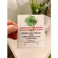 Ghl Story Marteniçka Şans Bilekliği Yonca ve Kırmızı-Beyaz Şans Ipi 10 Adet