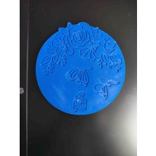 Miina Aksesuar Epoksi Reçine Çiçekli Mandala Desenli Üretilmiş Dekoratif Bir Bardak Altlığıdır