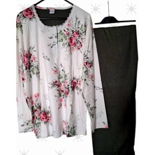 Miss Melina Büyük Beden % 100 Pamuk Uzun Kol Kadın Pijama Takımı