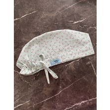 Tosbic's Store Minik Çiçekli Yeşil Cerrahi Bone (Ithal Kumaş)