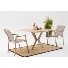 Divona Home Grandy Next Bahçe Balkon Masa Takımı ( 2 Sandalyeli)