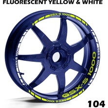 Mrt Teknik Suzuki GSX-S1000 Neon Sarı Beyaz Jant Sticker Etiket Modeli