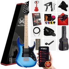 Maxword DE-150BL Maple Klavye HH Manyetik Yüksek Kaliteli Elektro Gitar Seti
