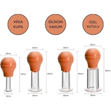 Naturachi Silikon Vakumlu Abs Plastik Yüz Masaj Kupası 4'lü Set Turuncu Renk