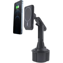 OEMTR Ally Araç Bardaklık Telefon Tutucu Magsafe iPhone 15-14-13-12 Serisi 15W Kablosuz Hızlı Şarj CIHAZI-1852