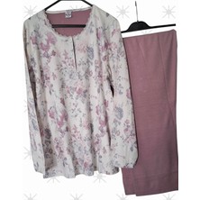 Miss Melina Büyük Beden % 100 Pamuk Uzun Kol Kadın Pijama Takımı