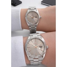 Slazenger Çift Sevgili Saati Komple Çelik 10 Atm Suya Dayanıklı Kol Saati VS.BLKT.0859