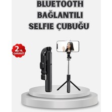 OEMTR Kablosuz Bluetooth Selfie Çubuğu - 360° Dönebilir Başlık Taşınabilir ve Şık Tasarım