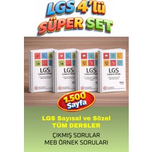 Yetsis Yayınları 2026 8. Sınıf Lgs Mebörnek Soruları Sayısal Sözel Çalışma Kitabı 4'lü Set Renkli Baskı A4 Boyut Helezon Spiral Ciltli