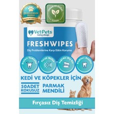 Freshwipes | Ağız Kokusu ve Plak Oluşumuna Karşı | Parmak Mendili | Kedi ve Köpek | 50 Adet