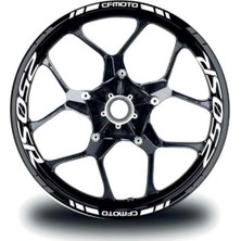 Mrt Teknik Cfmoto 250SR Jant Sticker Iç & Dış Takım Etiket Modeli Gri - Beyaz