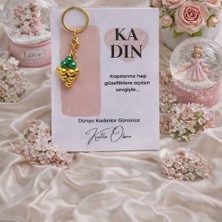 Umut Hediyecilik 8 Mart Dünya Kadınlar Günü Hediyesi Gold Kokina Anahtarlık 8 Adet