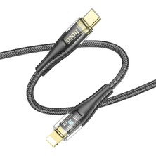 OEMTR Hoco U121 Gold Standard Transparent Discovery Edition 60W Type-C To iPhone Lightning Hızlı Şarj ve D-1852