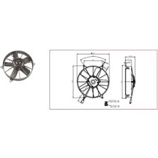 Kormas 24V Fan Motoru Emici Aksiyel 11 " Geniş (5 Kanat) (Dış Çap 310 Mm)