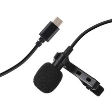 OEMTR Puluz Type-C Profesyonel Telefon Youtuber Yaka Mikrofonu 1.5M-1852