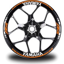 Mrt Teknik Yamaha Yzf Yazılı Neon Turuncu Takım Jant Sticker Modeli
