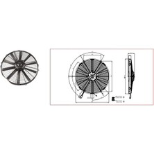 Kormas 24V Fan Motoru Emici Aksiyel 14 " (Dış Çap 387 Mm)