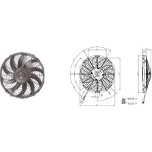 Kormas 24V Fan Motoru Emici Aksiyel 10 " (Helis) (Dış Çap 287 Mm)