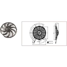 Kormas 24V Fan Motoru Emici Aksiyel 12 " (Helis) (Orta Motorlu) (Dış Çap 335 Mm)