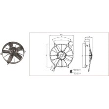 Kormas 24V Fan Motoru Üfleyici Aksiyel 11 " Geniş (5 Kanat) (Dış Çap 310 Mm)