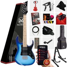 Maxword DE-150BL-ST Maple Klavye HH Manyetik Elektro Gitar Seti