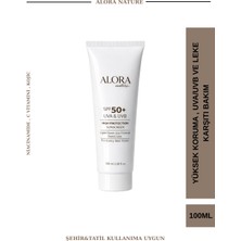 Alora Nature Spf 50+ Uva Uvb Yüksek Koruma Güneş Kremi 100 ml – Leke Karşıtı Destek, Günlük Kullanıma Uygun