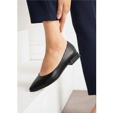 Yula Fashion Shoes Kadın Alçak Taban Düz Gova Kadın Şık Babet Siyah