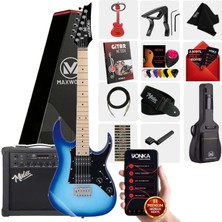 Maxword DE-150BL-25AMP Maple Klavye HH 25 W Amfili Elektro Gitar Seti