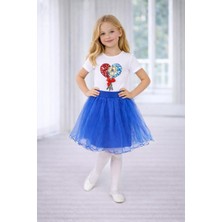 Dıgıl Kids Kız Çocuk Kalp Desenli T-Shirt Etek Takım