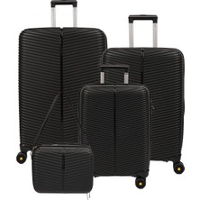 Ççs 5224 Büyük+Orta+Kabin+Makyaj 4'lü Travel Valiz Seti