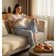 Renk Yapı Rüyası Kadın Pamuklu Pijama Altı, Tek Alt Pijama, Günlük Raha Alt Boru Paça Alt