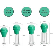 Naturachi Silikon Vakumlu Abs Plastik Yüz Masaj Kupası 4'lü Set Yeşil Renk