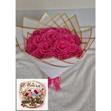 Solmayan Gül Buketi Pembe